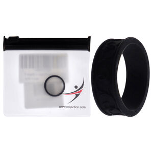 Silicone Wedding Flower Ring - Black by ROQ for Women - 7 mm Ring